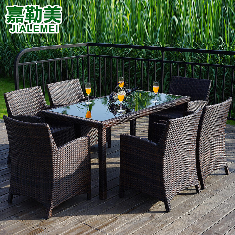 嘉勒美户外桌椅休闲藤椅组合茶几 好评好店